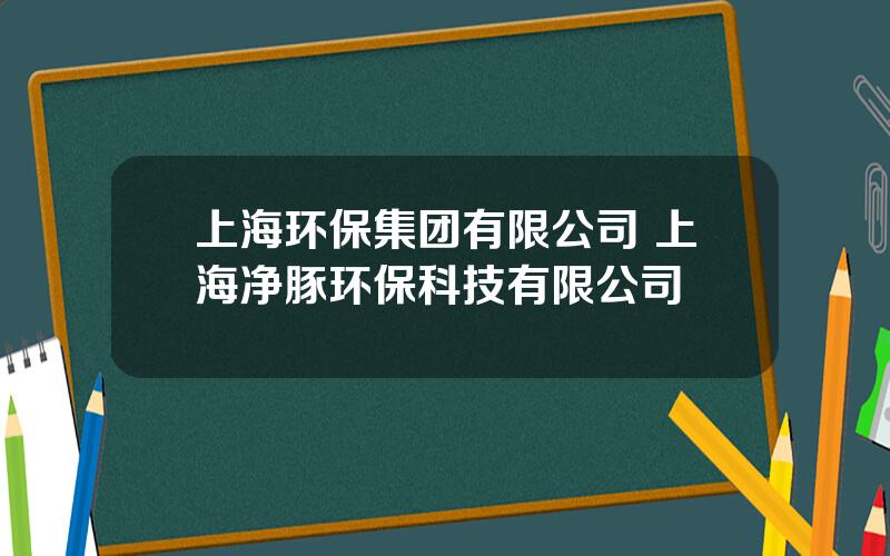 上海环保集团有限公司 上海净豚环保科技有限公司